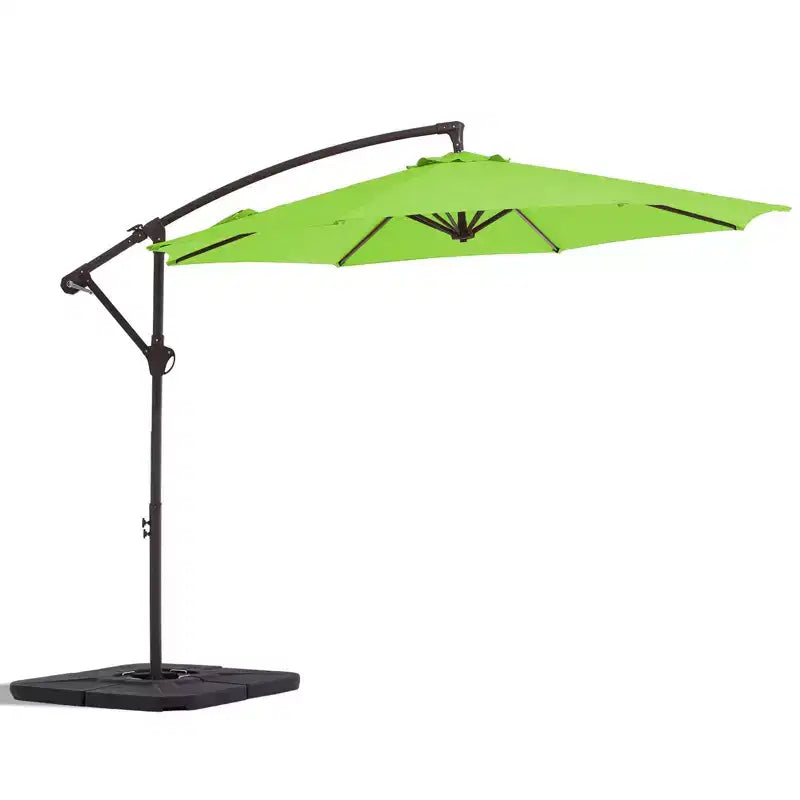 Hyleory 10ft Patio Cantilever Umbrella with Cross Base, Heavy-Duty Offset Hanging Umbrella with Crank for Patio, Deck & Poolside