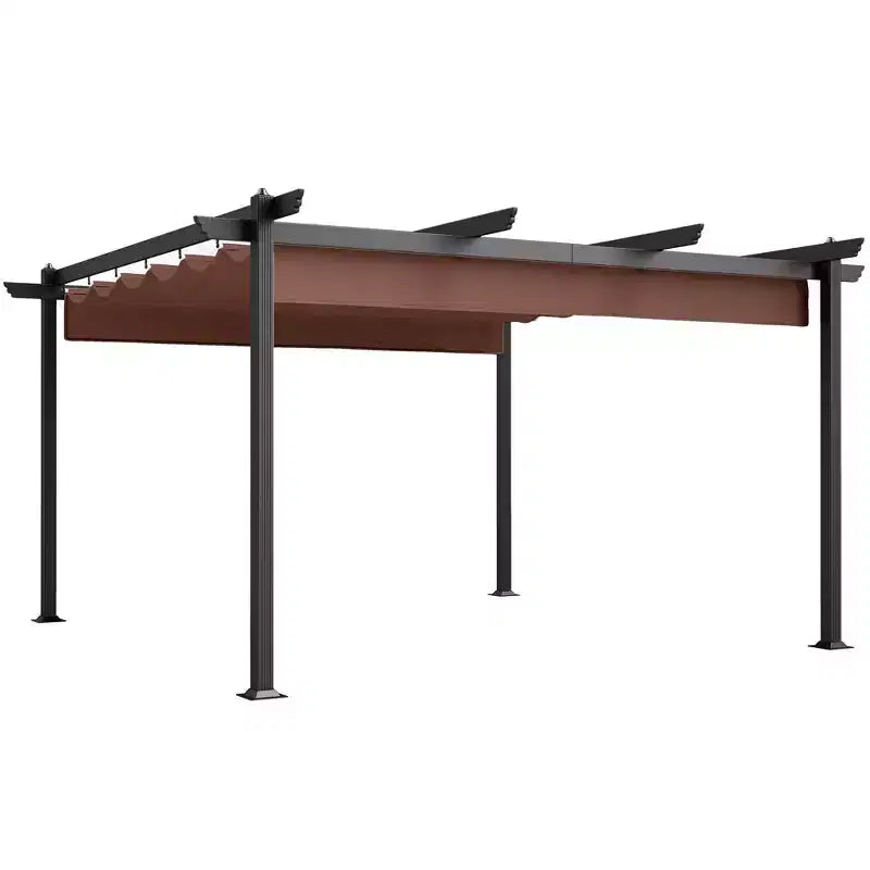 Pergola rétractable 3,96 x 3,96 m, auvent en aluminium pour jardin, patio, arrière-cour, terrasse