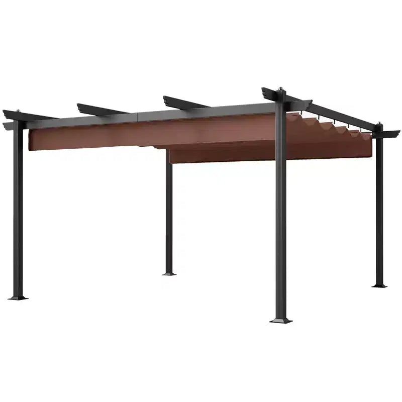 Outsunny 13' x 13' Retractable Pergola Canopy, Aluminum Outdoor Pergola for Garden, Patio, Backyard, Deck