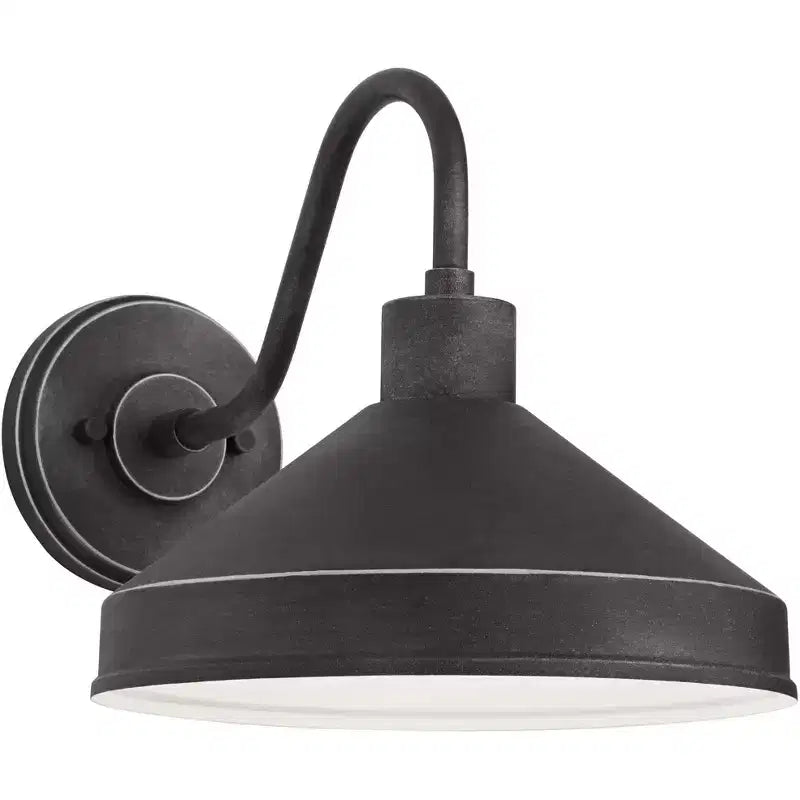 Franklin Iron Works Ashe 10 High Modern Outdoor Wall Light Fixture Mount Porch House Exterior Outside Dark Sky Weatherproof Iron Black Finish Metal