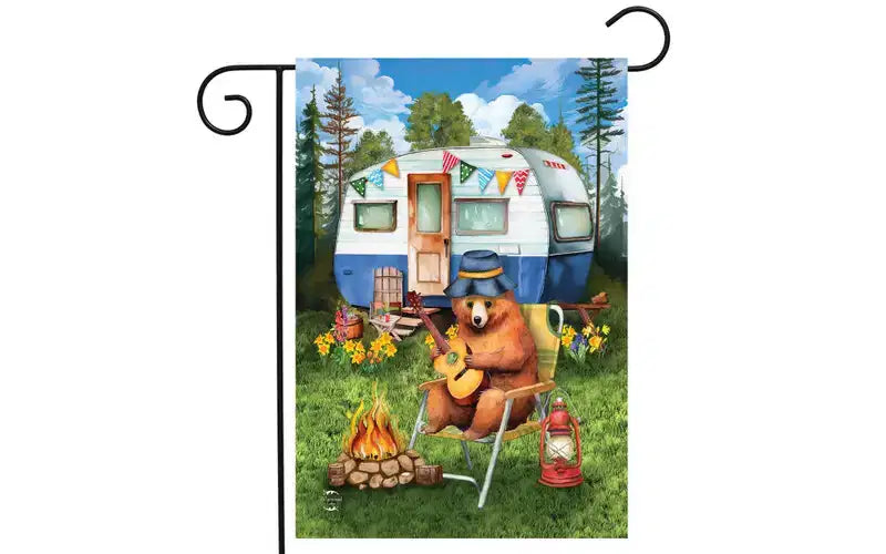 Drapeau de jardin d'été 12x18 pour le camping en plein air Ours pour drapeau de jardin d'été Drapeaux pour l'extérieur