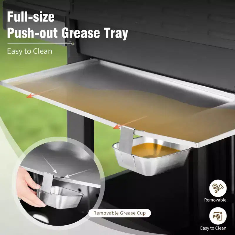 Barbecue au propane 4 brûleurs avec brûleur latéral et grilles de cuisson en fonte émaillée