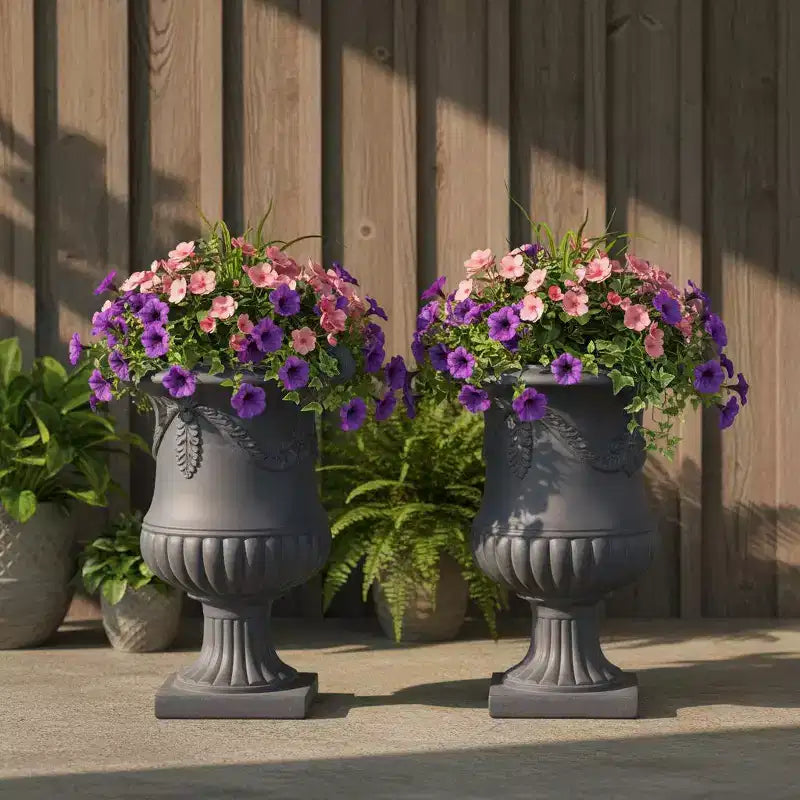 Jardinières et bacs à fleurs en béton léger d'extérieur de style moderne du milieu du siècle