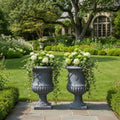 Christopher Knight Home Wonyoung Mid-Century Modern Outdoor Lightweight Concrete Flower Urn Planters (Set of 2)