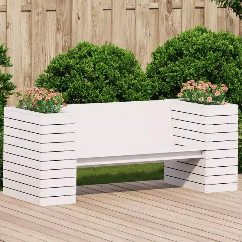 Banc de jardin avec jardinière, mobilier d'extérieur pour balcon, en pin massif