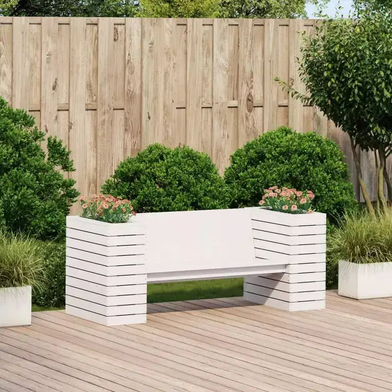 Banc de jardin avec jardinière, mobilier d'extérieur pour balcon, en pin massif
