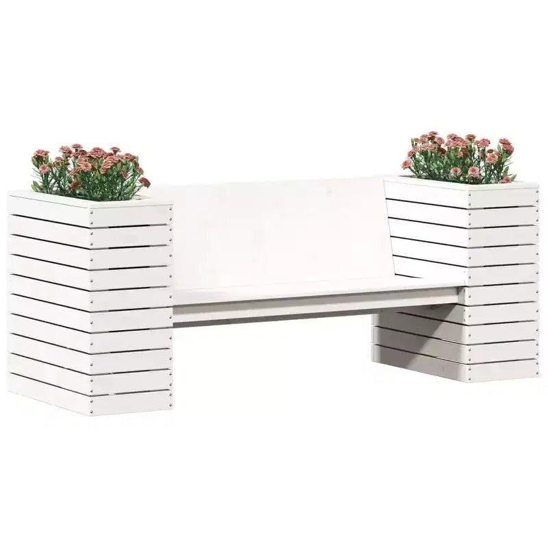 Banc de jardin avec jardinière, mobilier d'extérieur pour balcon, en pin massif