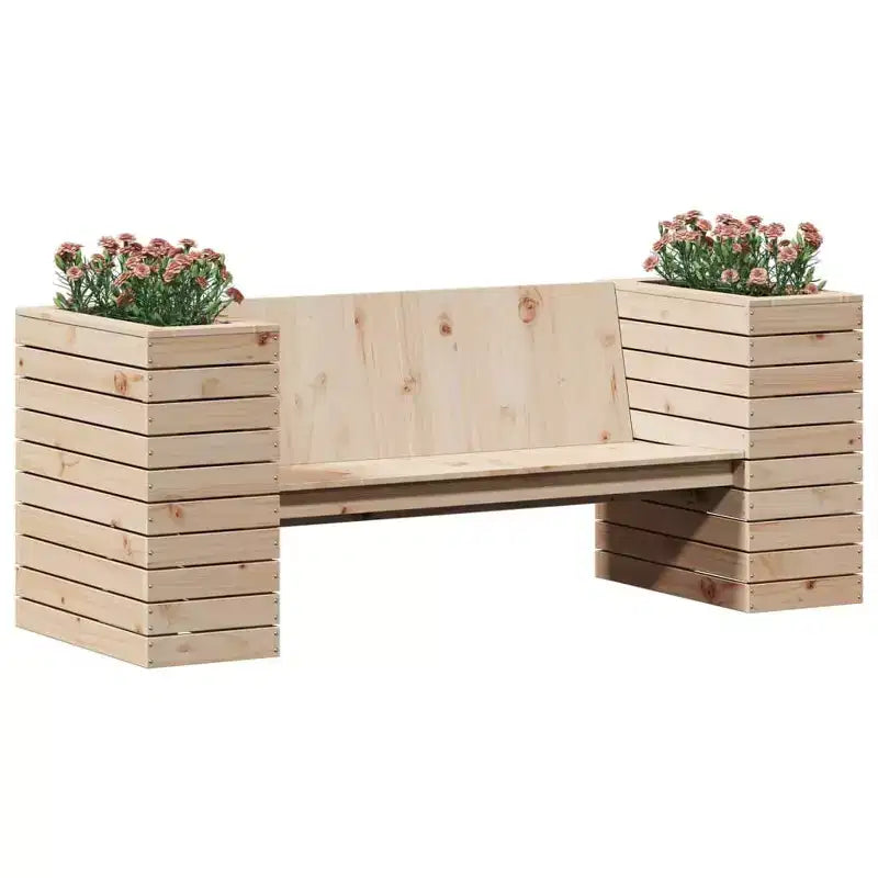 Banc de jardin avec jardinière, mobilier d'extérieur pour balcon, en pin massif