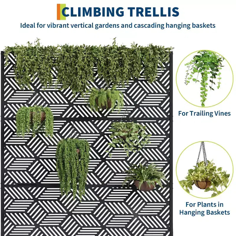 Grande jardinière surélevée en métal avec treillis C profondeur 40 cm, jardinière d'extérieur mobile, brise-vue, trous de drainage