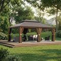 Gazebo en aluminium robuste de 20'x14' : Capacité de 952 kg, résistant aux vents de 87 km/h et système de rideaux à triple épaisseur