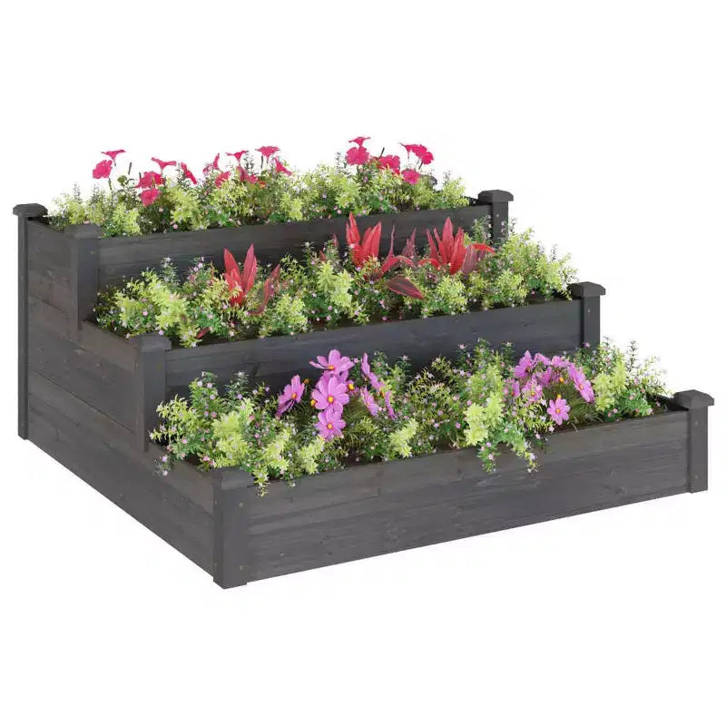 Jardinière surélevée en bois de sapin massif pour fraises, légumes et herbes aromatiques