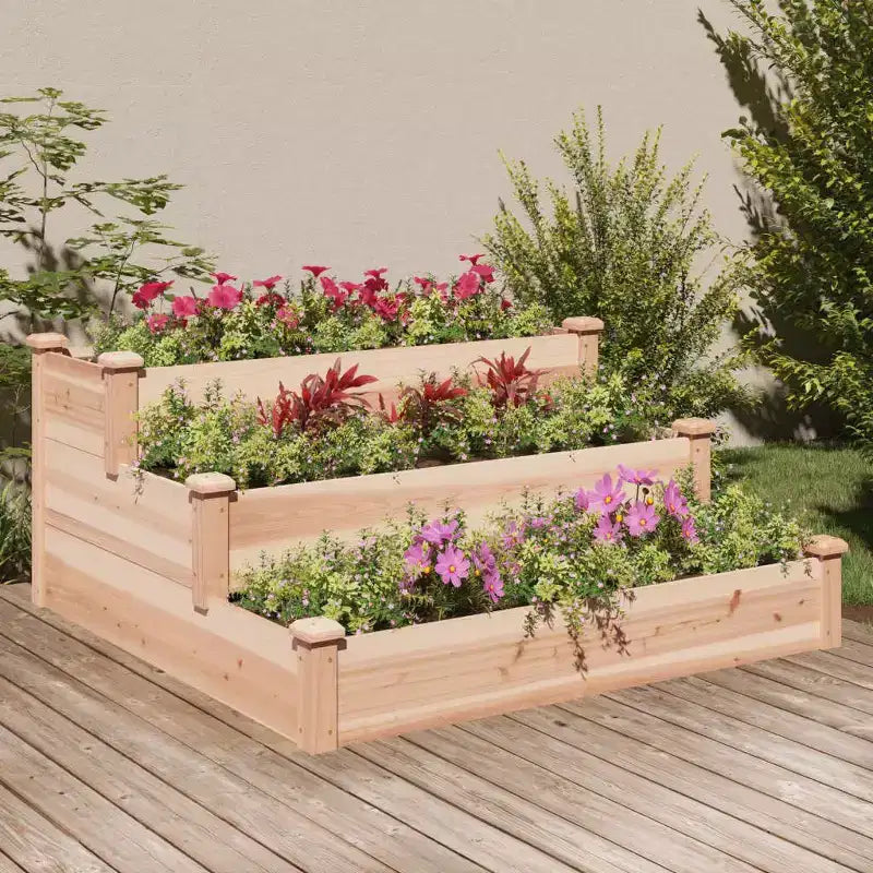 Jardinière surélevée en bois de sapin massif pour fraises, légumes et herbes aromatiques