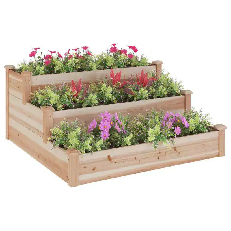 Jardinière surélevée en bois de sapin massif pour fraises, légumes et herbes aromatiques