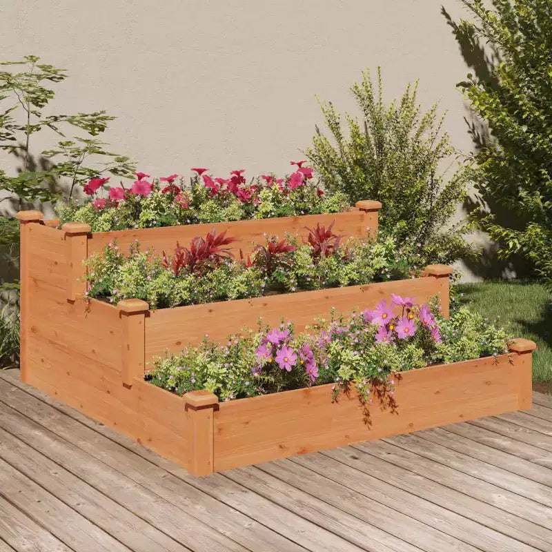 Jardinière surélevée en bois de sapin massif pour fraises, légumes et herbes aromatiques