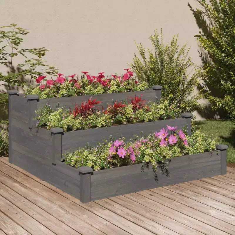 Jardinière surélevée en bois de sapin massif pour fraises, légumes et herbes aromatiques