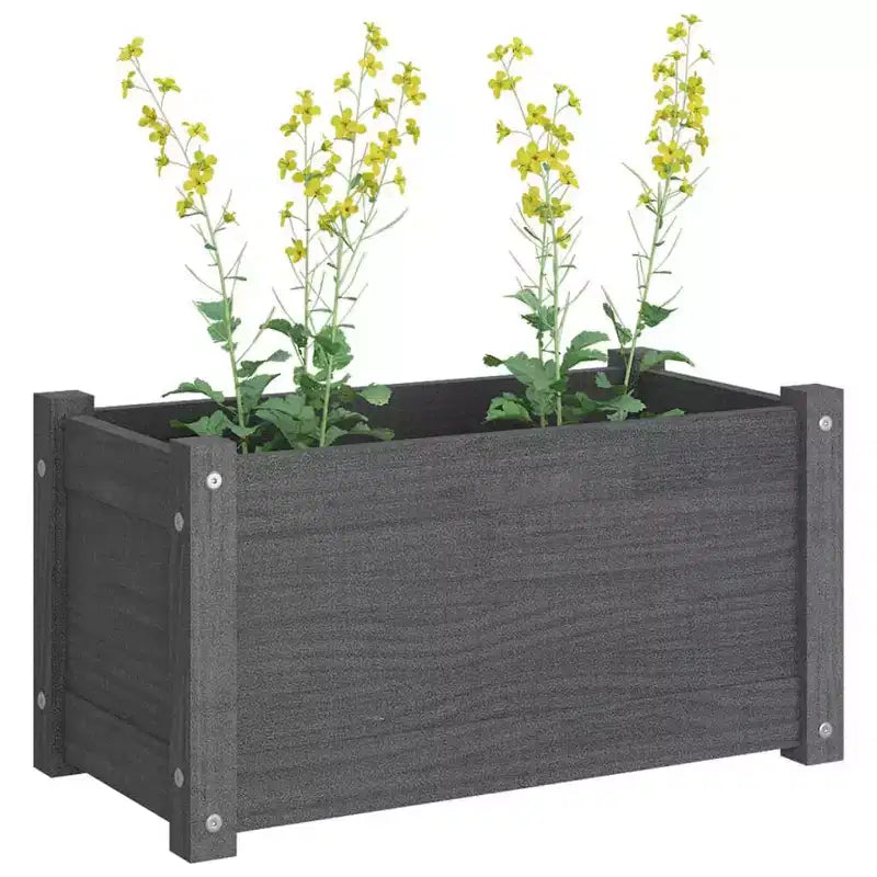 Jardinière décorative de patio, boîte à fleurs extérieure en bois massif de pin