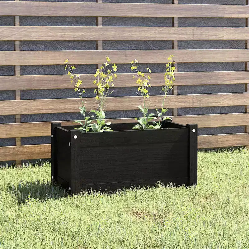 Jardinière décorative de patio, boîte à fleurs extérieure en bois massif de pin