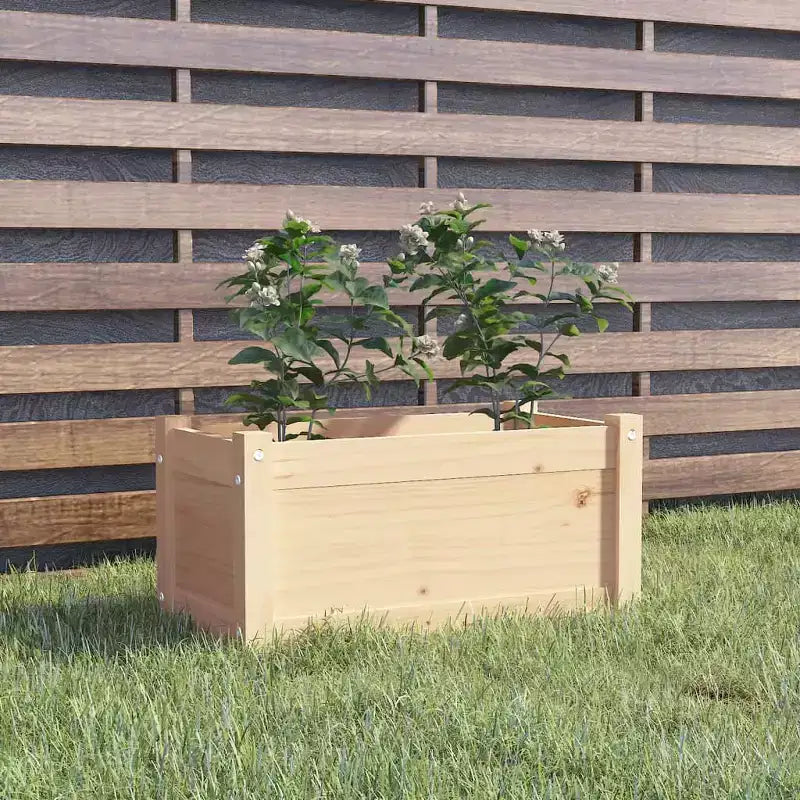 Jardinière décorative de patio, boîte à fleurs extérieure en bois massif de pin