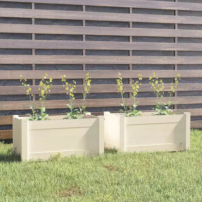 Jardinière décorative de patio, boîte à fleurs extérieure en bois massif de pin