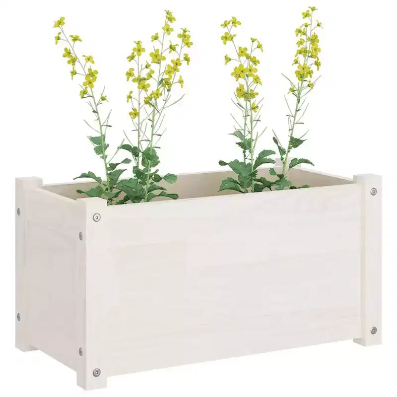 Jardinière décorative de patio, boîte à fleurs extérieure en bois massif de pin