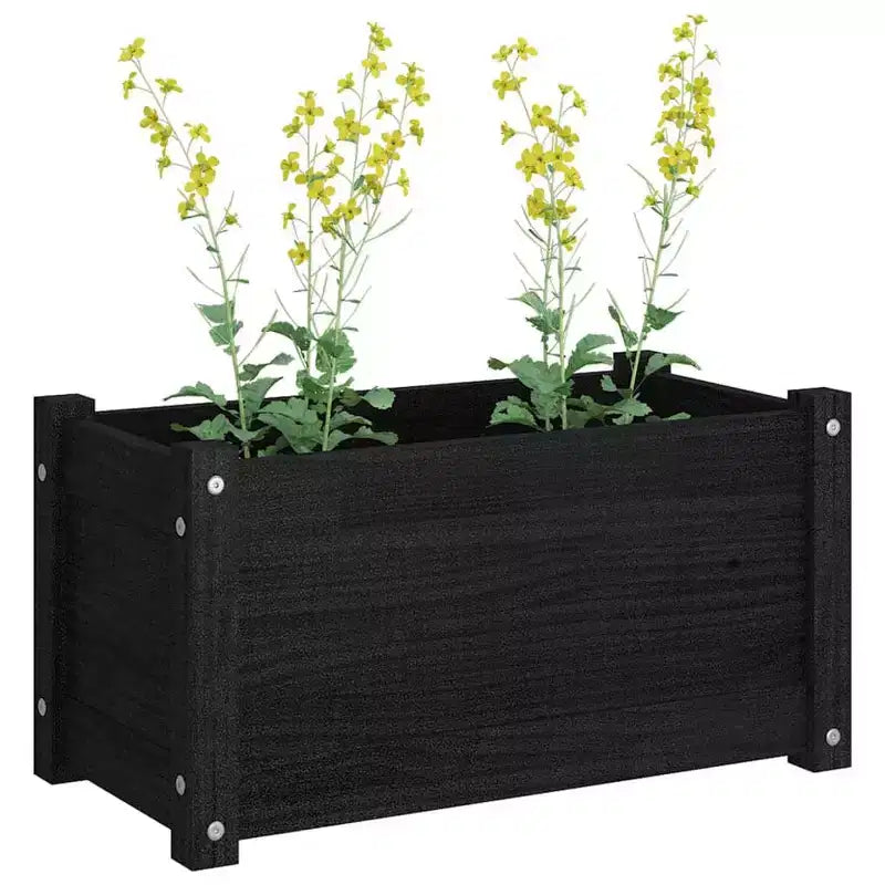 Jardinière décorative de patio, boîte à fleurs extérieure en bois massif de pin