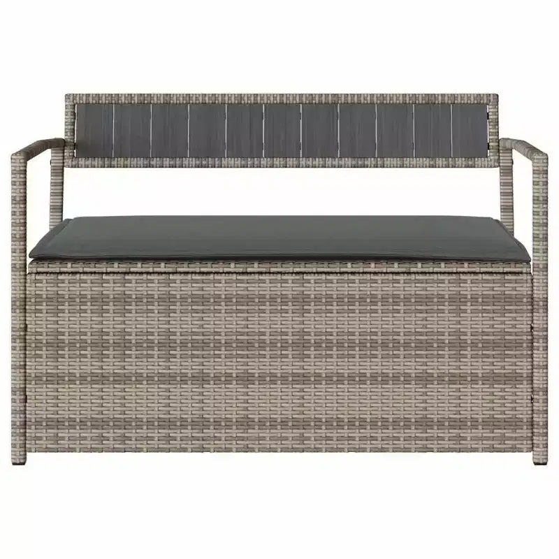 Banc de rangement de jardin en rotin synthétique, acier thermolaqué, contreplaqué