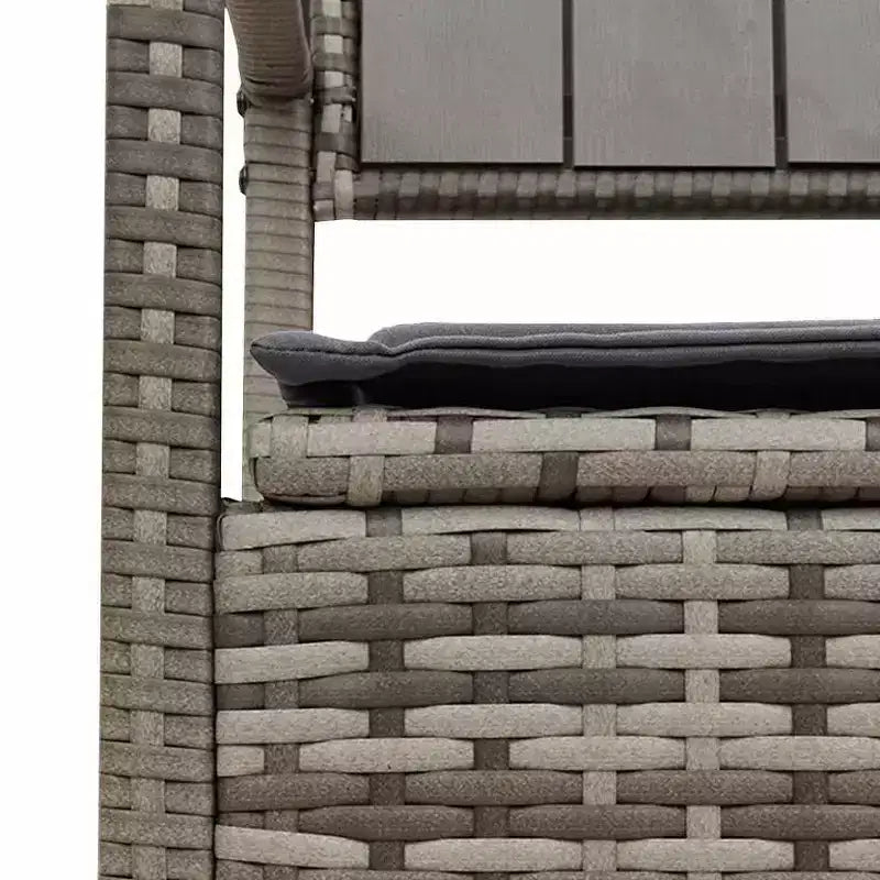 Banc de rangement de jardin en rotin synthétique, acier thermolaqué, contreplaqué