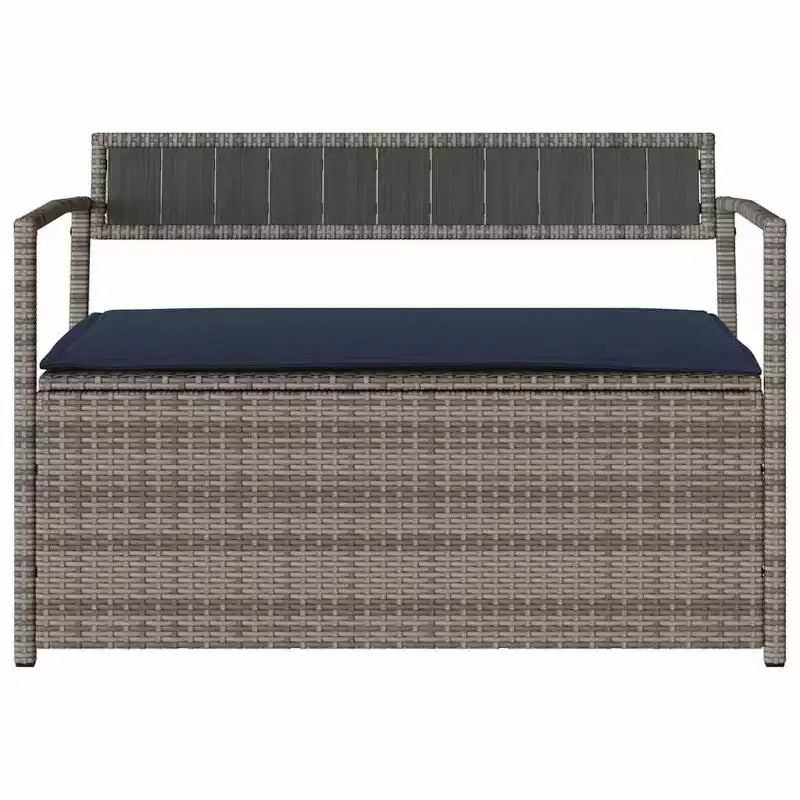 Banc de rangement de jardin en rotin synthétique, acier thermolaqué, contreplaqué