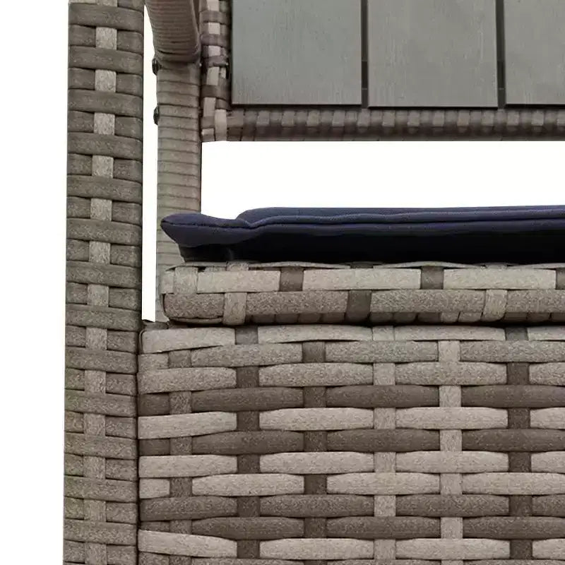 Banc de rangement de jardin en rotin synthétique, acier thermolaqué, contreplaqué