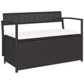 vidaXL Garden Storage Bench PE rattan, powder-coated steel, plywood