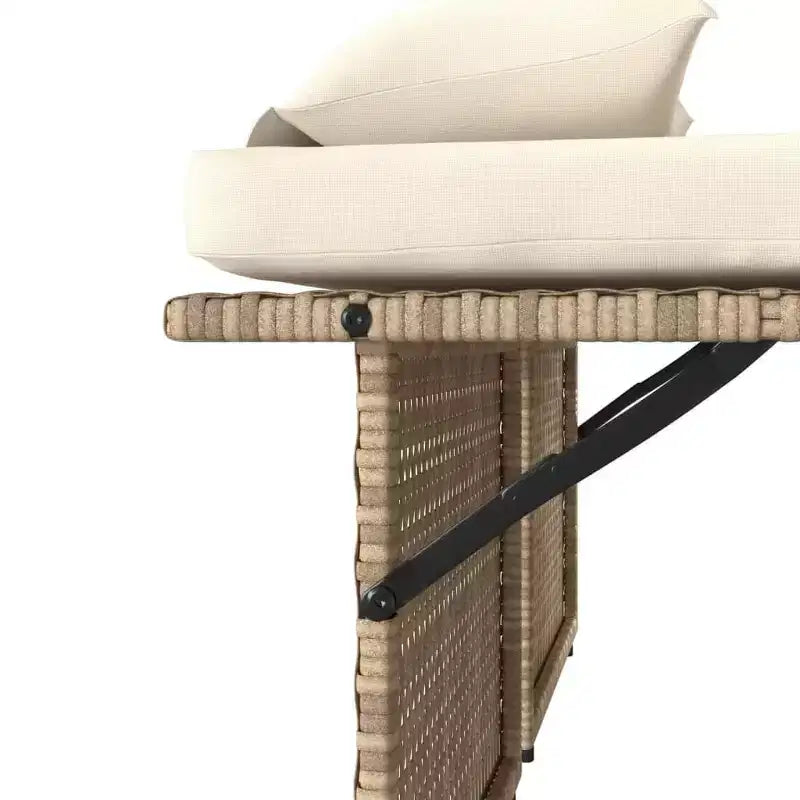 Banc de jardin inclinable avec coussins en poly rotin pour extérieur et balcon