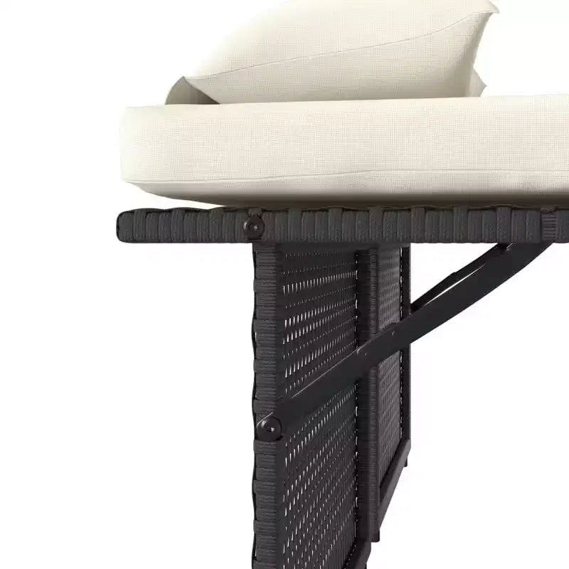 Banc de jardin inclinable avec coussins en poly rotin pour extérieur et balcon