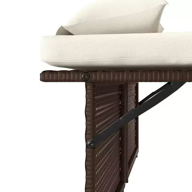 Banc de jardin inclinable avec coussins en poly rotin pour extérieur et balcon