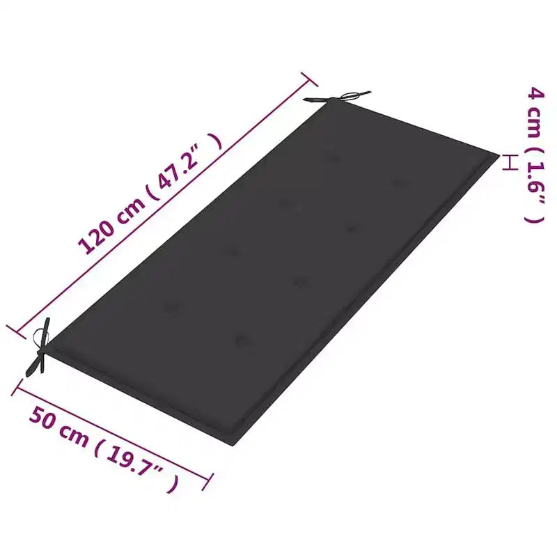 Banc coussin vert Bois d'eucalyptus massif 120 cm Ergonomique
