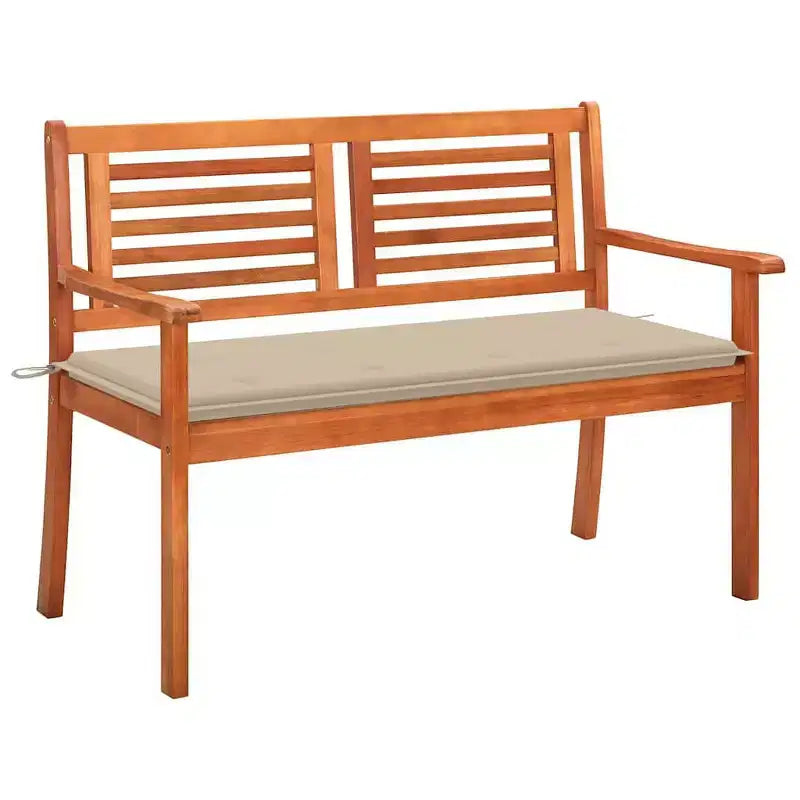 Banc coussin vert Bois d'eucalyptus massif 120 cm Ergonomique
