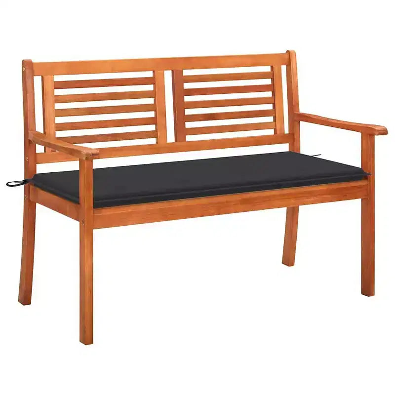 Banc coussin vert Bois d'eucalyptus massif 120 cm Ergonomique