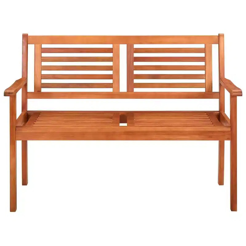 Banc coussin vert Bois d'eucalyptus massif 120 cm Ergonomique