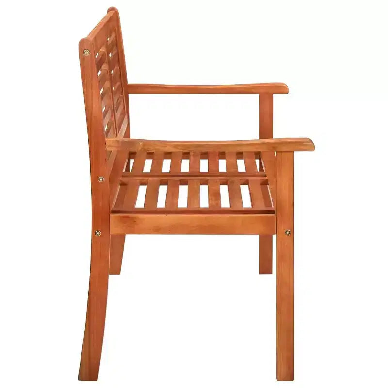 Banc coussin vert Bois d'eucalyptus massif 120 cm Ergonomique