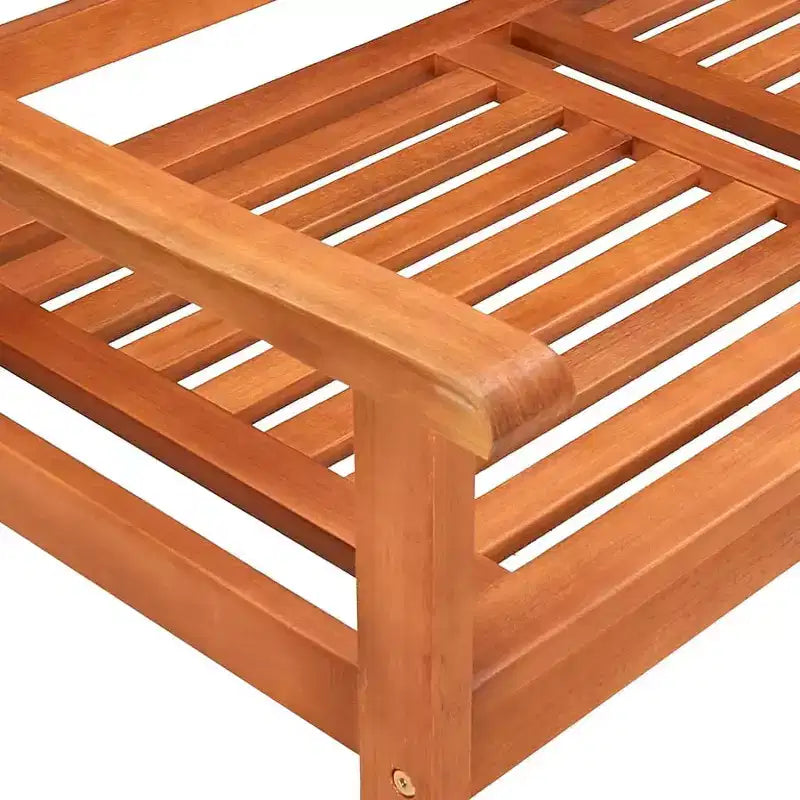 Banc coussin vert Bois d'eucalyptus massif 120 cm Ergonomique