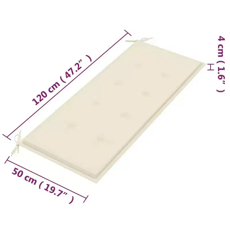 Banc coussin vert Bois d'eucalyptus massif 120 cm Ergonomique
