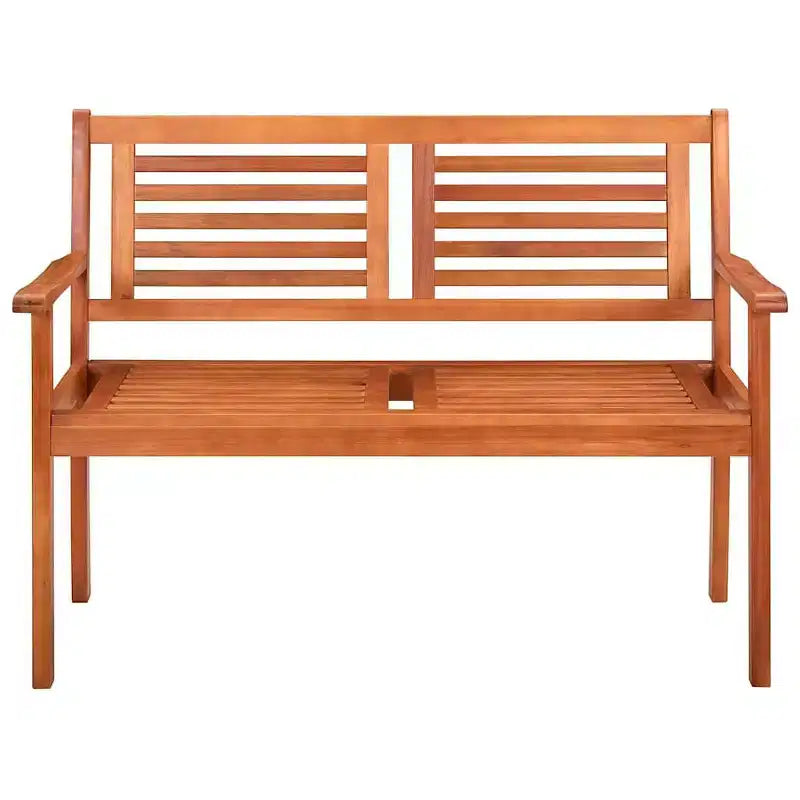 Banc coussin vert Bois d'eucalyptus massif 120 cm Ergonomique