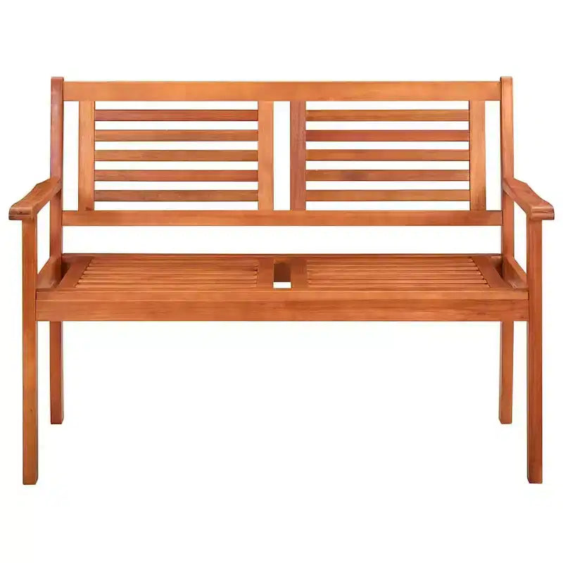 Banc coussin vert Bois d'eucalyptus massif 120 cm Ergonomique