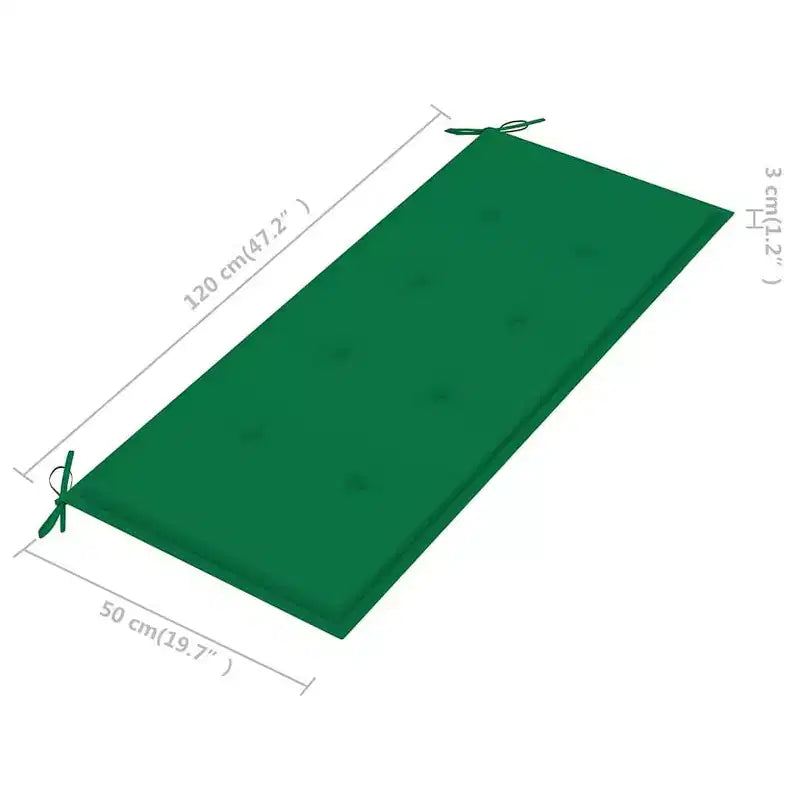 Banc coussin vert Bois d'eucalyptus massif 120 cm Ergonomique