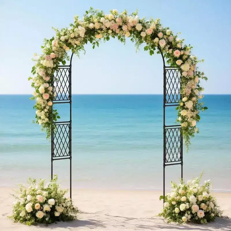 Arche de mariage en fer résistante aux intempéries, support décoratif pour plantes grimpantes pour terrasse extérieure, pelouse, allée et événements