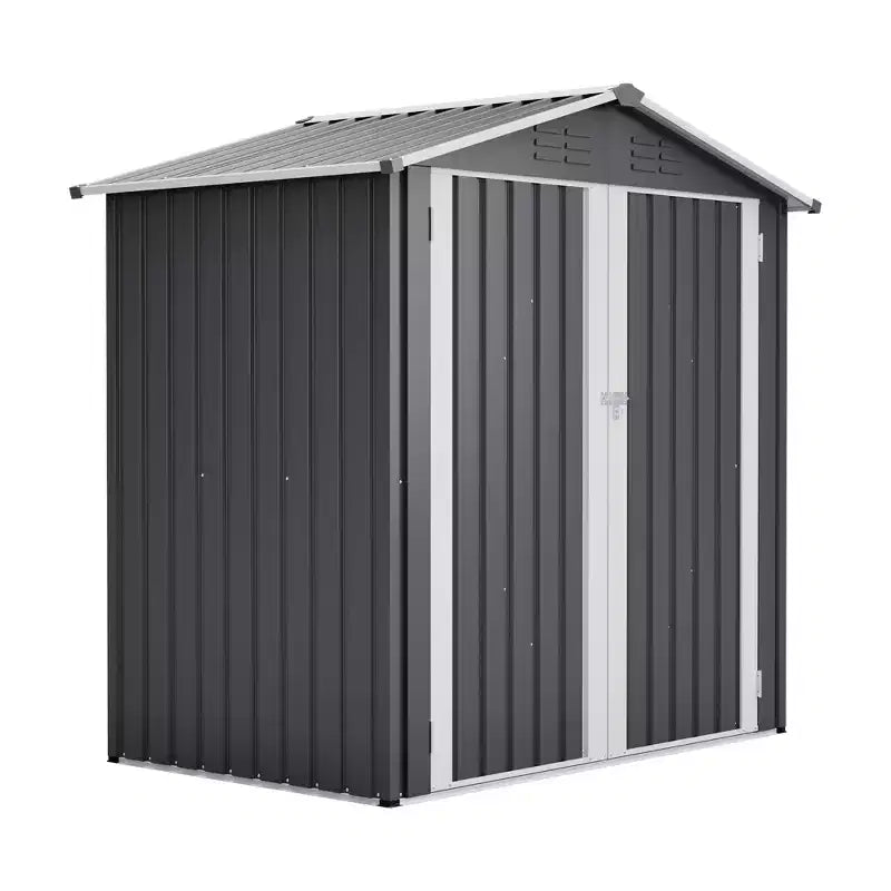 Abri de jardin en métal 6x4 pieds avec porte verrouillable et ventilation, étanche