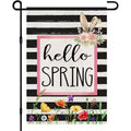 Lomsoe Hello Spring Flower Garden Flag Seasonal Floral Sign Welcome Yard Flag Spring Farmhouse Holiday Outdoor Decor Single Side 12x18Inch