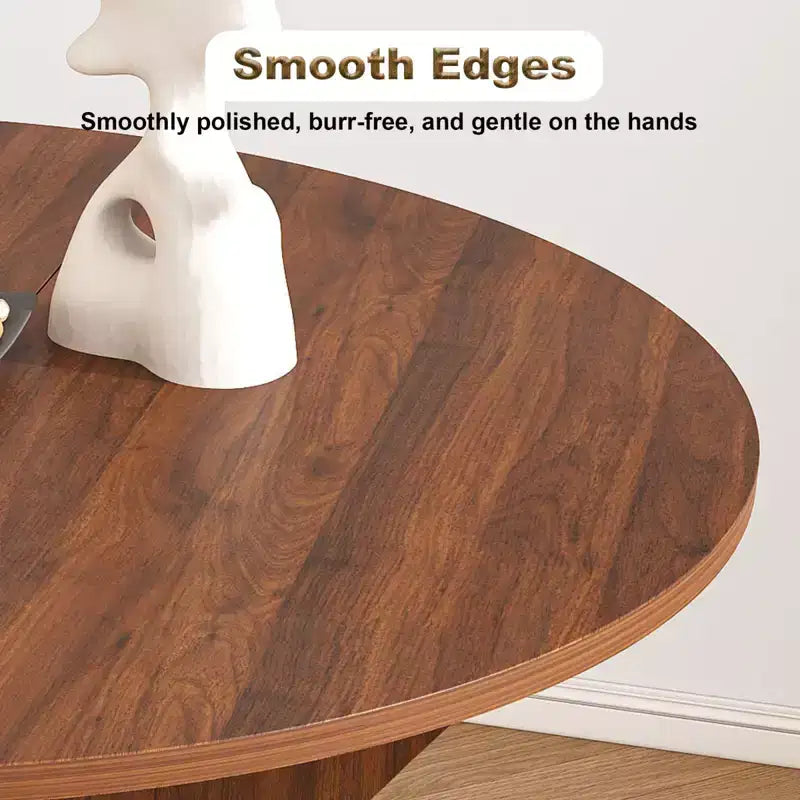 Table de salle à manger pliante de 109 cm avec placage chêne sauvage, gain de place, design multi-scénario pour utilisation intérieure et extérieure, 110 x 110 x 75 cm