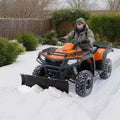 Kit de déneigement, Attache de chasse-neige universelle de 60 po, Réglable en hauteur et de gauche à droite, Détachable rapidement, Lame racleuse en acier pour VTT, 3 options de montage, Noir