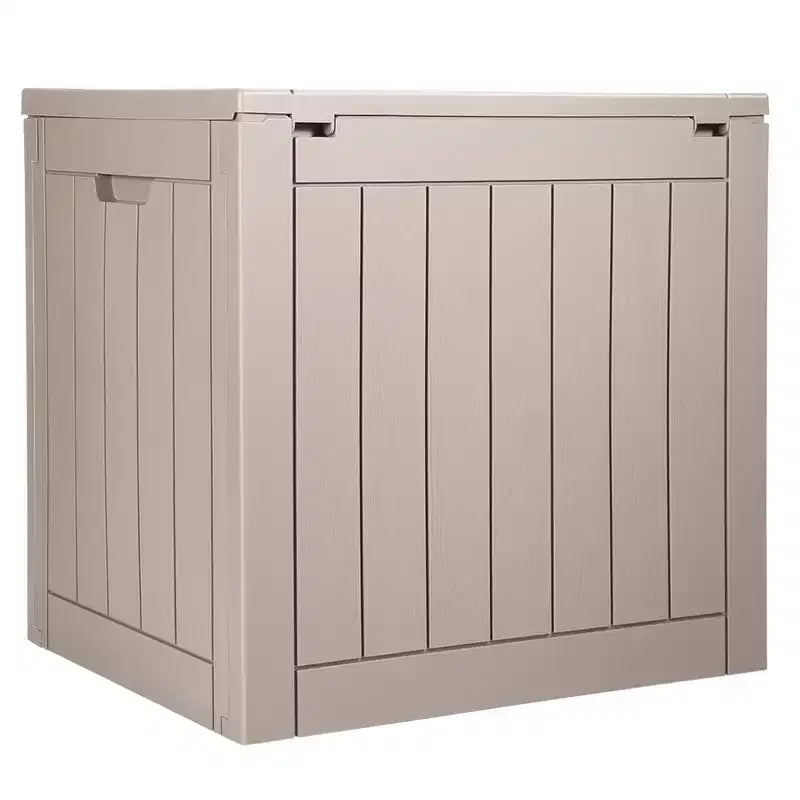 VEVOR Outdoor Storage Box, 31 Gallon Resin Deck Box, Backyard Outside Toy and Towel Storage Cabinet Waterproof, Grey