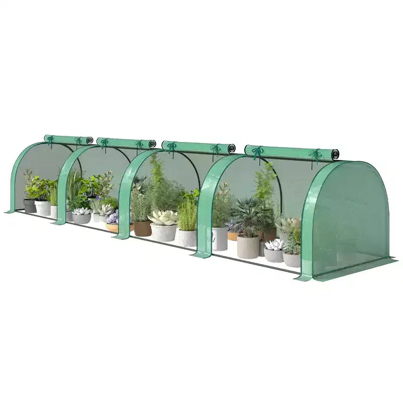 Mini serre, serre portable avec 4 portes enroulables, couverture en PE